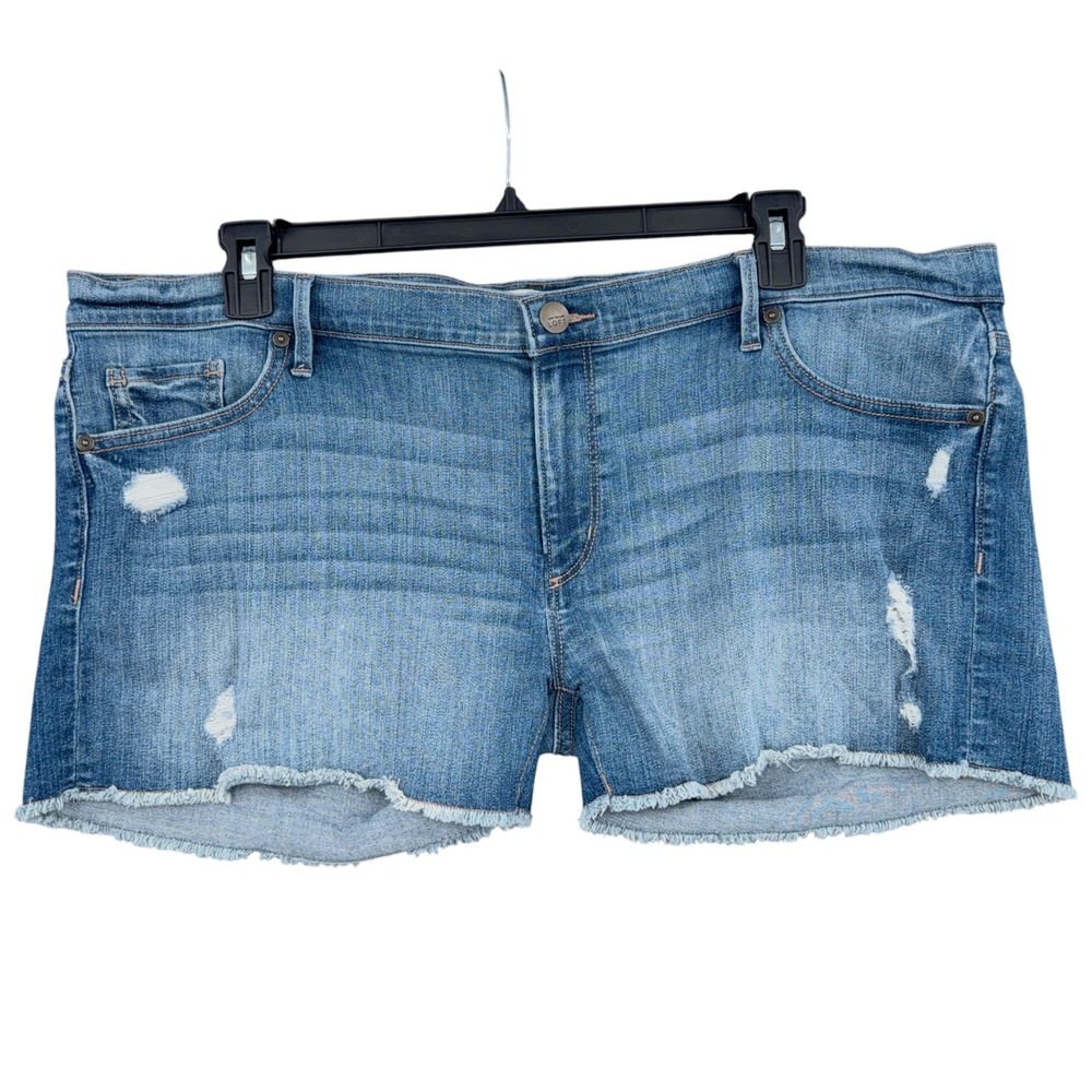 LOFT Distressed Denim Cut Off Shorts Womens 18 Cotton Blend Blue